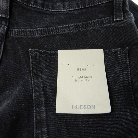 HUDSON Remi Straight Ankle Maternity JEANS Size 26 Black Stretch Denim NEW $185 - Picture 11 of 12